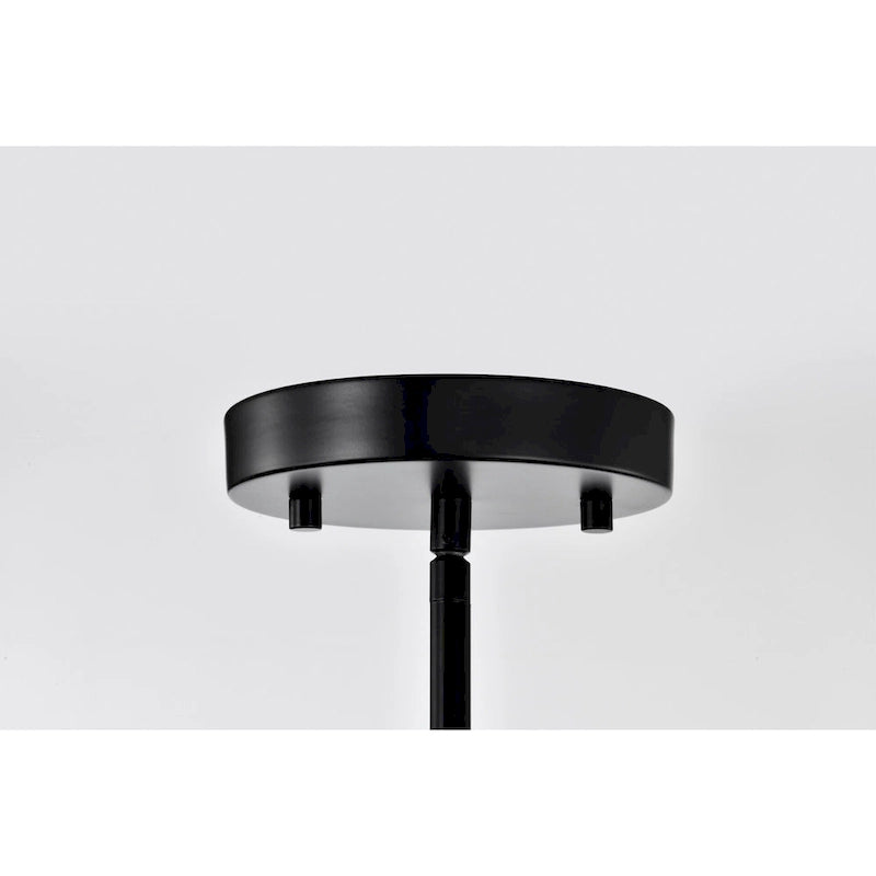Suspension lumineuse Medeia 11 pouces avec abat-jour en verre bohème noir mat