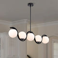 Fenix 38 Inch Opaque Glass Wave Pendant 5-Light
