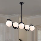 Fenix 38 Inch Opaque Glass Wave Pendant 5-Light