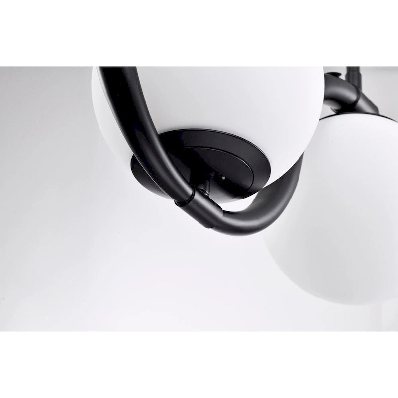 Suspension Fenix ​​Wave en verre opaque de 96,5 cm (38 pouces) à 5 lumières