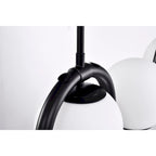 Suspension Fenix ​​Wave en verre opaque de 96,5 cm (38 pouces) à 5 lumières