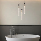 Suspension LED à 3 lumières avec cristal et variateur, plafonnier suspendu