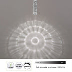 Suspension LED à 3 lumières avec cristal et variateur, plafonnier suspendu