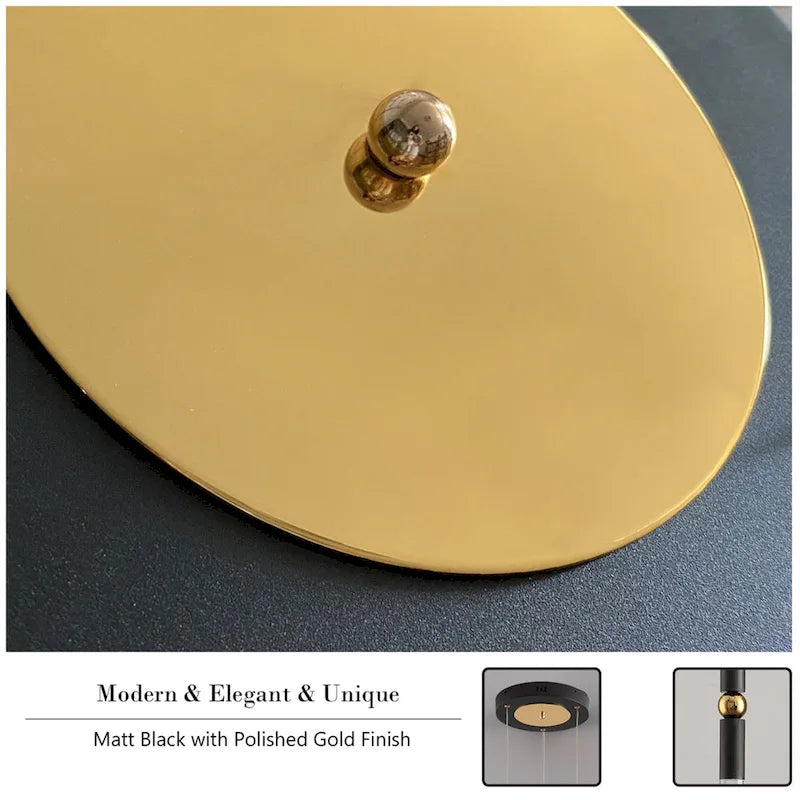 Suspension LED à 3 lumières avec cristal et variateur, plafonnier suspendu