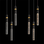 Suspension LED à 3 lumières avec cristal et variateur, plafonnier suspendu