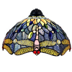 Luminaire linéaire à 3 lumières de style Tiffany, motif libellule, pour îlot central