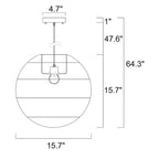 Suspension Evee Cream à 1 lumière en rotin avec globe