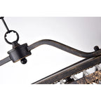 Luminaire rectangulaire à 4 lumières pour îlot de cuisine, en bronze antique, avec suspension en cristal - Bronze antique