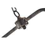 Luminaire rectangulaire à 6 lumières pour îlot de cuisine, en bronze antique, avec suspension en cristal - Bronze antique