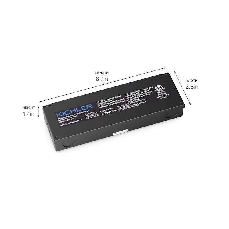Alimentation Kichler Lighting 6TD 24 V 96 W à câblage direct et à intensité variable, noir texturé