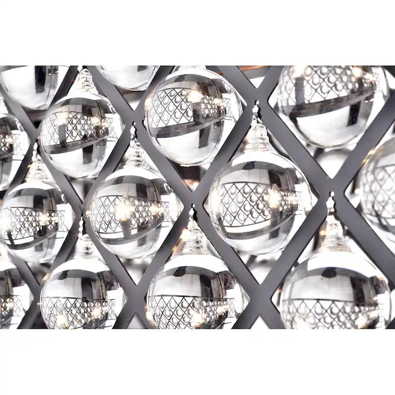 Applique murale ovale à 5 lumières pour îlot de cuisine, finition bronze huilé, avec sphères de cristal - Bronze huilé