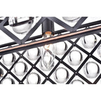 Applique murale ovale à 5 lumières pour îlot de cuisine, finition bronze huilé, avec sphères de cristal - Bronze huilé