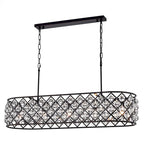 Applique murale ovale à 5 lumières pour îlot de cuisine, finition bronze huilé, avec sphères de cristal - Bronze huilé