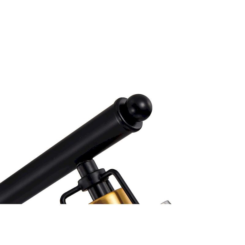 Luminaire pour îlot de cuisine avec abat-jour en verre noir et or antique à 4 lumières