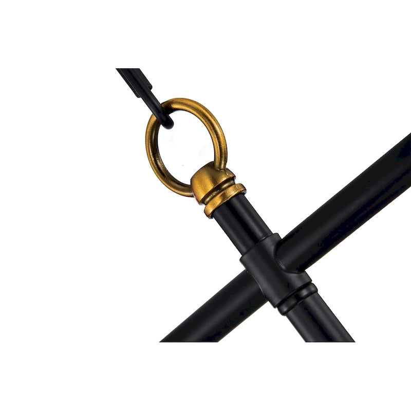 Luminaire pour îlot de cuisine avec abat-jour en verre noir et or antique à 4 lumières