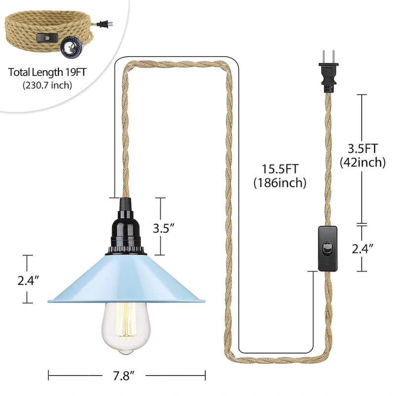 Suspension à brancher à 1 lumière, 5,8 m (19 pi)