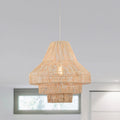 Anita Cream 1-Light 3-Tier Rattan Basket Pendant Light