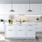 Suspension Alvia de 37 cm de large avec abat-jour en métal et verre - 37 cm de large