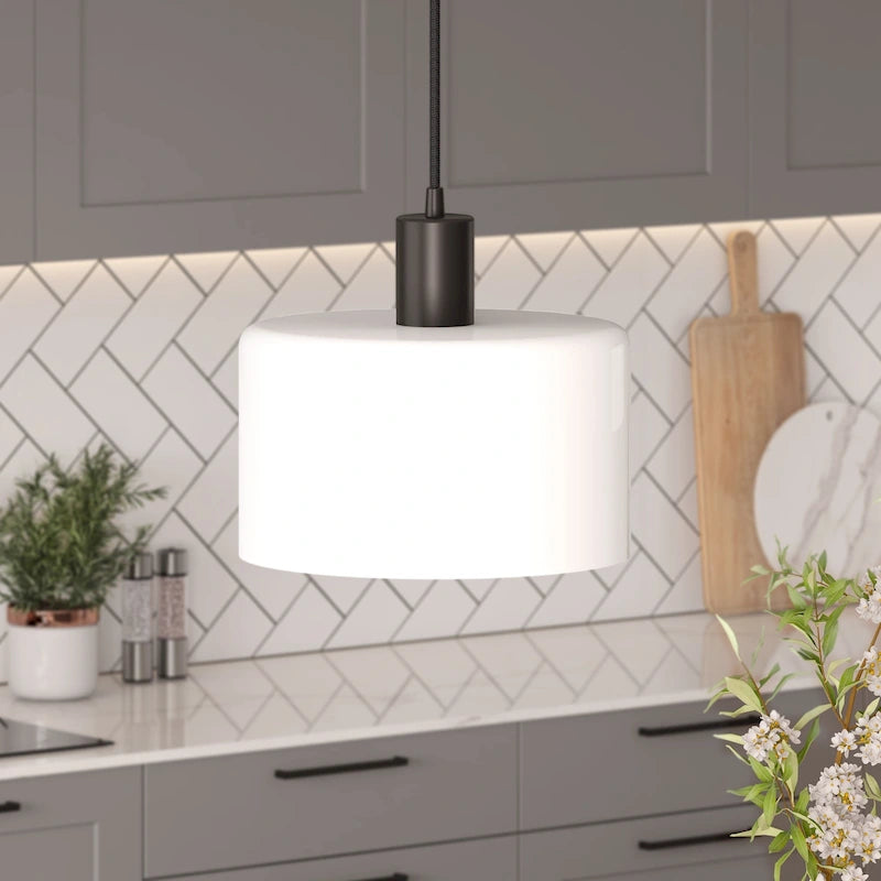 Pendentif Henri en métal et verre soufflé à la main