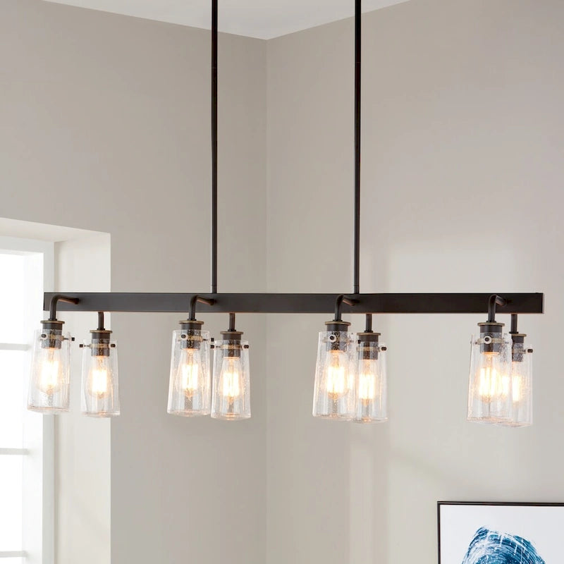 Lustre linéaire à 8 lumières en bronze vieilli de la collection Braelyn de Kichler Lighting
