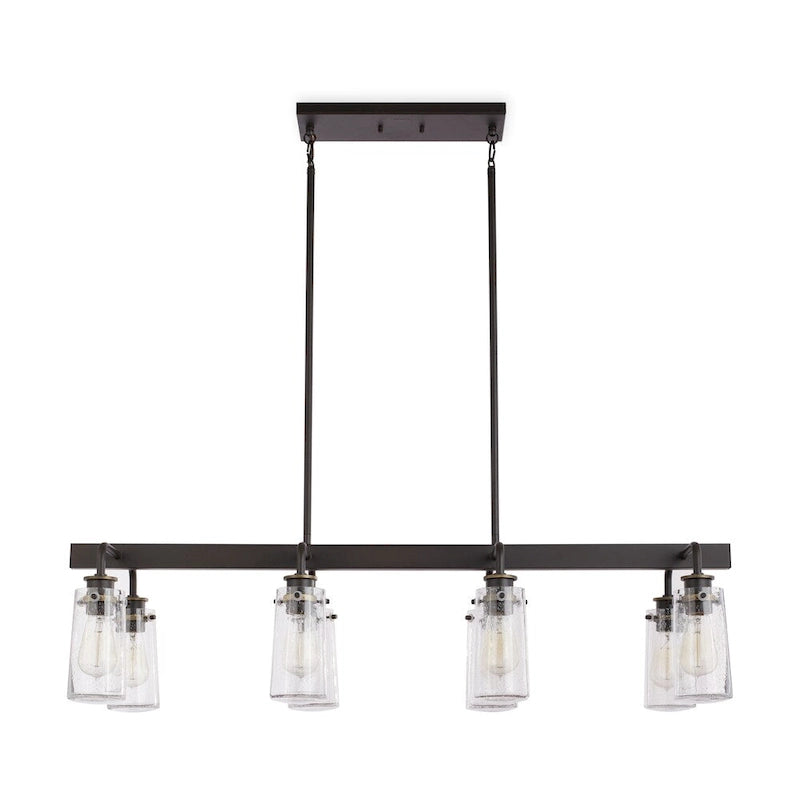 Lustre linéaire à 8 lumières en bronze vieilli de la collection Braelyn de Kichler Lighting