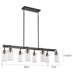Lustre linéaire à 8 lumières en bronze vieilli de la collection Braelyn de Kichler Lighting