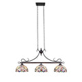 Tiffany Style Victorian Design 3-light Linear Island Fixture