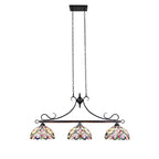 Tiffany Style Victorian Design 3-light Linear Island Fixture