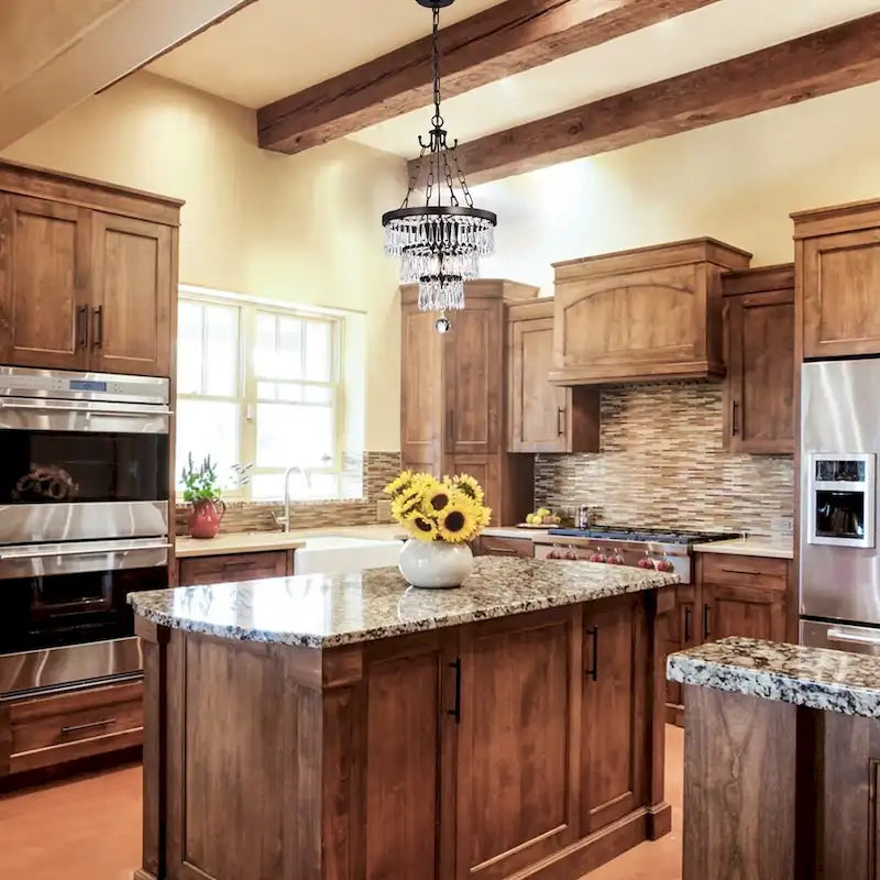 Luminaire suspendu rond Michana, bronze antique, 12 pouces