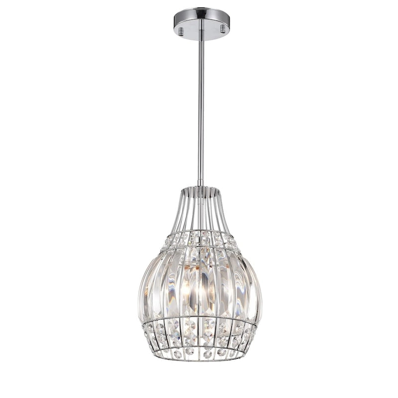 Suspension Claudia chromée à une lumière en forme de bol