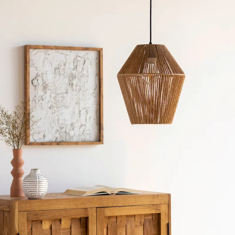 Suspension Camerano en rotin synthétique style côtier - 71 cm H x 11 cm L x 11 cm P