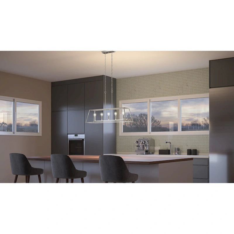 Applique murale Prescott à 5 lumières en nickel brossé pour îlot central