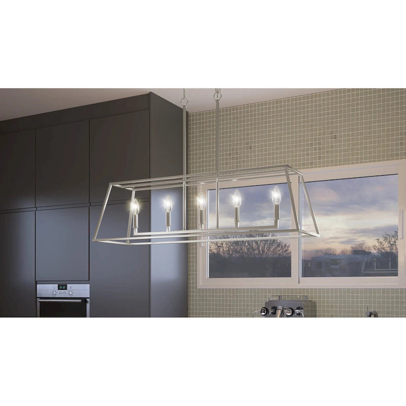 Applique murale Prescott à 5 lumières en nickel brossé pour îlot central