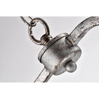 Luminaire suspendu rectangulaire à 4 lumières en argent antique pour îlot de cuisine, avec cristaux.