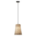 Suspension Niles River of Goods en rotin beige et bois, hauteur réglable, 25,4 cm (10 po) - 25,4 x 25,4 x 40,1 cm (10 x 10 x 15,8/80,8 po)