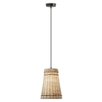 Suspension Niles River of Goods en rotin beige et bois, hauteur réglable, 25,4 cm (10 po) - 25,4 x 25,4 x 40,1 cm (10 x 10 x 15,8/80,8 po)