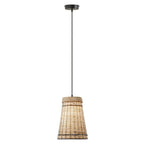 Suspension Niles River of Goods en rotin beige et bois, hauteur réglable, 25,4 cm (10 po) - 25,4 x 25,4 x 40,1 cm (10 x 10 x 15,8/80,8 po)