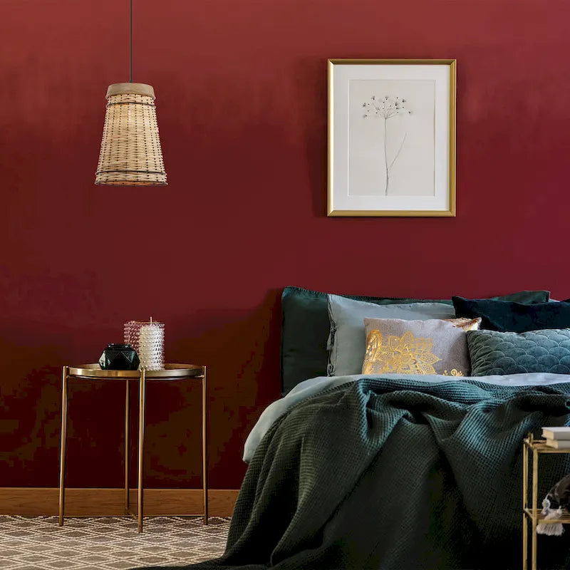 Suspension Niles River of Goods en rotin beige et bois, hauteur réglable, 25,4 cm (10 po) - 25,4 x 25,4 x 40,1 cm (10 x 10 x 15,8/80,8 po)