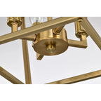 Suspension moderne à 4 lumières, finition dorée, 30,5 cm (12 po), style lanterne.