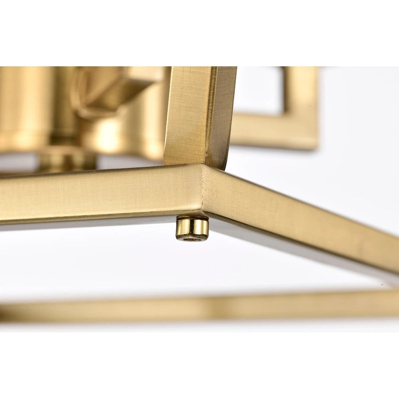 Suspension moderne à 4 lumières, finition dorée, 30,5 cm (12 po), style lanterne.