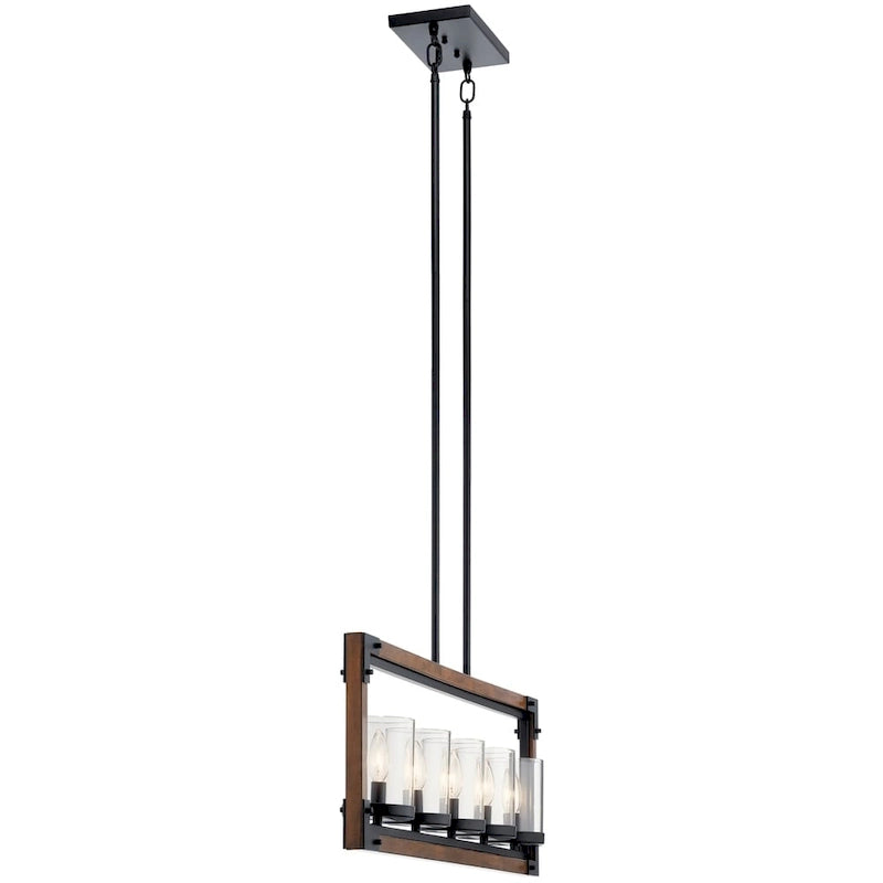 Lustre linéaire Kichler Marimount à 5 lumières, finition teintée auburn