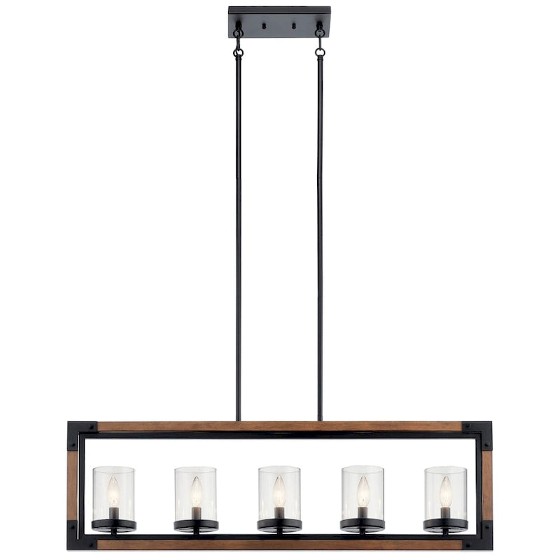Lustre linéaire Kichler Marimount à 5 lumières, finition teintée auburn