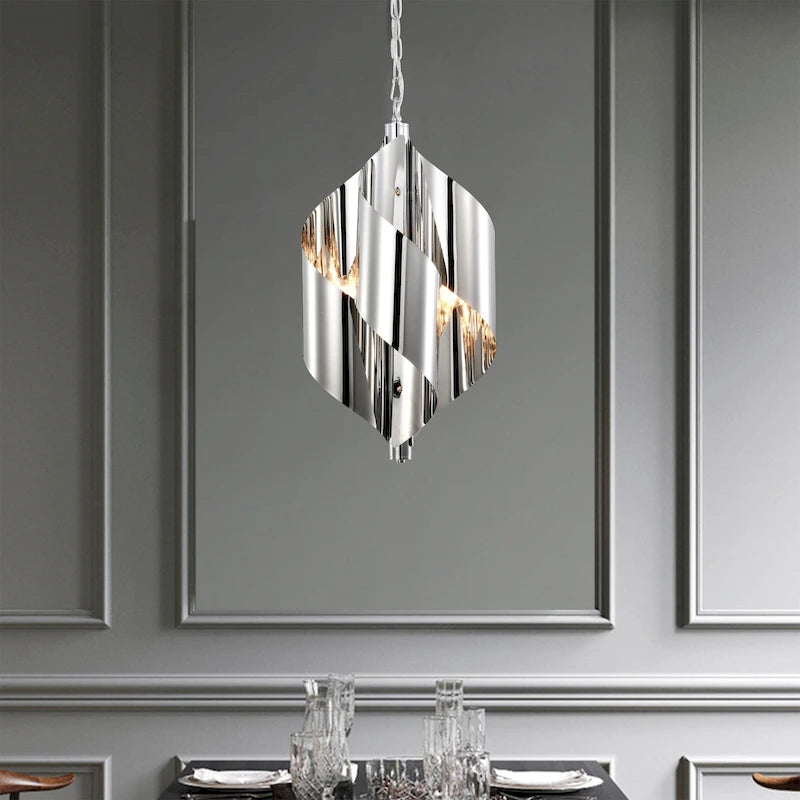 Ruzha Luminaire suspendu chromé et poli de 12 pouces à 4 lumières