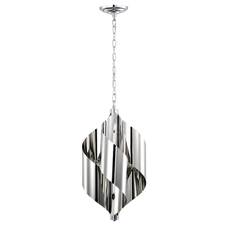 Ruzha Luminaire suspendu chromé et poli de 12 pouces à 4 lumières