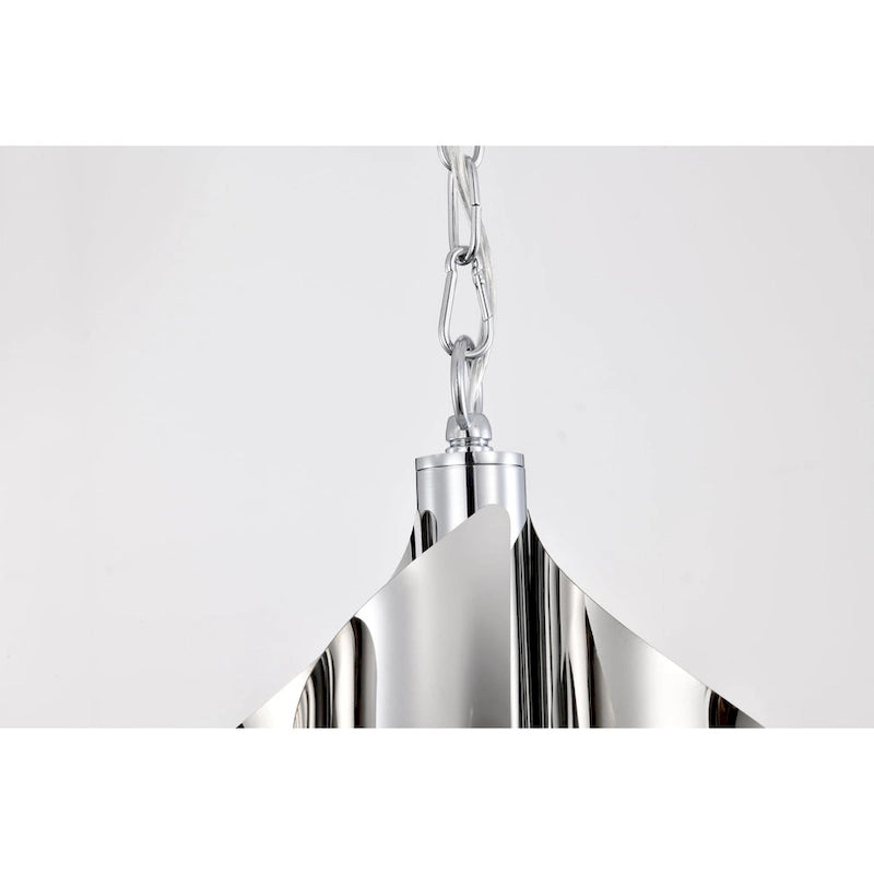 Ruzha Luminaire suspendu chromé et poli de 12 pouces à 4 lumières