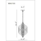 Ruzha Luminaire suspendu chromé et poli de 12 pouces à 4 lumières