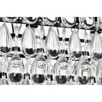 Luminaire suspendu rectangulaire antique noir à 6 lumières pour îlot de cuisine, avec cristaux.