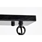 Luminaire suspendu rectangulaire antique noir à 6 lumières pour îlot de cuisine, avec cristaux.
