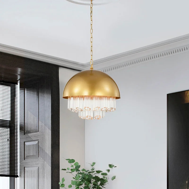 Lustre suspendu Wiskass de 38 cm (15 pouces) avec abat-jour en verre déchiré