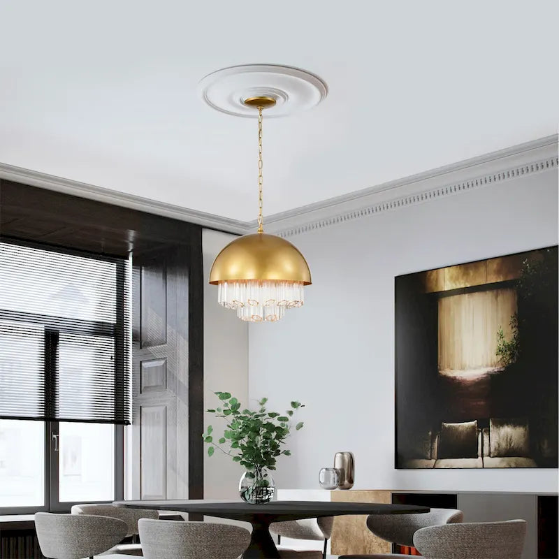 Lustre suspendu Wiskass de 38 cm (15 pouces) avec abat-jour en verre déchiré